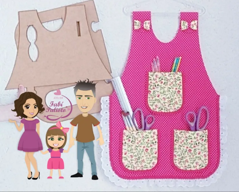 G1.235  Gabarito de Moldes em Avental Organizador