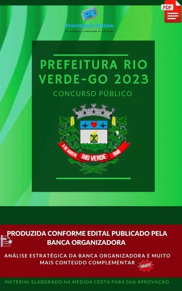 Apostila Pref Rio Verde GO Vigilância Sanitária Farmácia 2023 Imagem