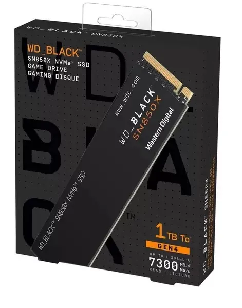 SSD WD Black SN850X, 1TB, NVMe, Heatsink, M.2 2280 PCIe GEN4X4, Leitura:7300 MB/s e Gravação: 6600 MB/s, Preto - WDS200T2XHE, Compatível com PS5