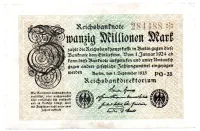 Alemanha - República de Weimar - 1923 - 20.000.000 Mark - Cédula Estrangeira - MBC/Sob