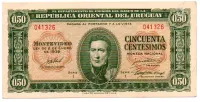 Uruguai - 50 Centesimos - 1939 - Cédula Estrangeira - Sob