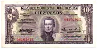Uruguai - 10 Pesos - 1939 - Cédula Estrangeira - Mbc/Sob