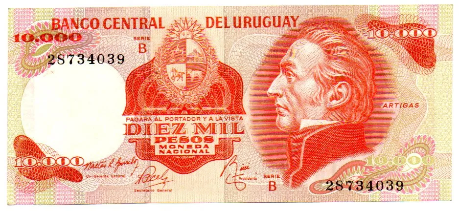 Uruguai - 10000 Pesos - Cédula Estrangeira - Fe