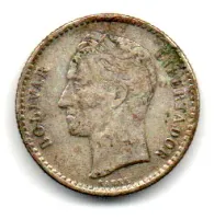 Venezuela - 1954 - 50 Centimos - Prata .825 - Aprox. 2,5g - 18mm - Foto 2