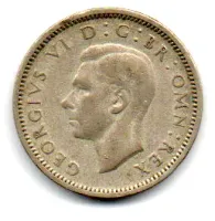 Reino Unido - 1944 - 6 Pence - Prata .500 - Aprox. 2,828g - 19,4mm - Foto 2