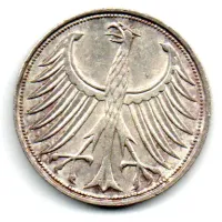 Alemanha - 1964F - 5 Mark - Prata .625 - Aprox. 11,2g - 29mm - Foto 2