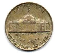 Estados Unidos - 1945P - 5 Cents - Prata .350 - Aprox. 5g - 21,21mm - Foto 2