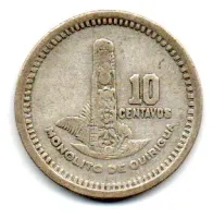 Guatemala - 1953 - 10 Centavos - Prata .720 - Aprox. 3,333 - 21mm - Foto 2