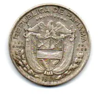 Panamá - 1961 - 1/10 de Balboa - Prata .900 - Aprox. 2,5g - 18mm