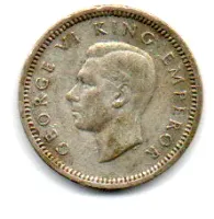 Nova Zelândia - 1945 - 3 Pence - Prata .500 - Aprox. 1,4g - 16,3mm - Foto 2