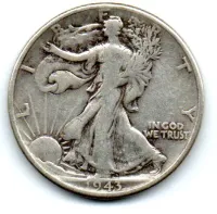 Estados Unidos - 1943 - 50 Cents - Half Dollar - Prata .900 - Aprox. 12,5g - 30,6mm