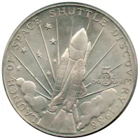 Ilhas Marshall - 1988 - 5 Dollars - No envelope original - 39mm - (Ônibus Espacial dos EUA - Discovery)