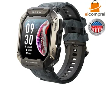 Relógio Smartwatch Da Fit C20 Military Camuflagem Cinza Eua
