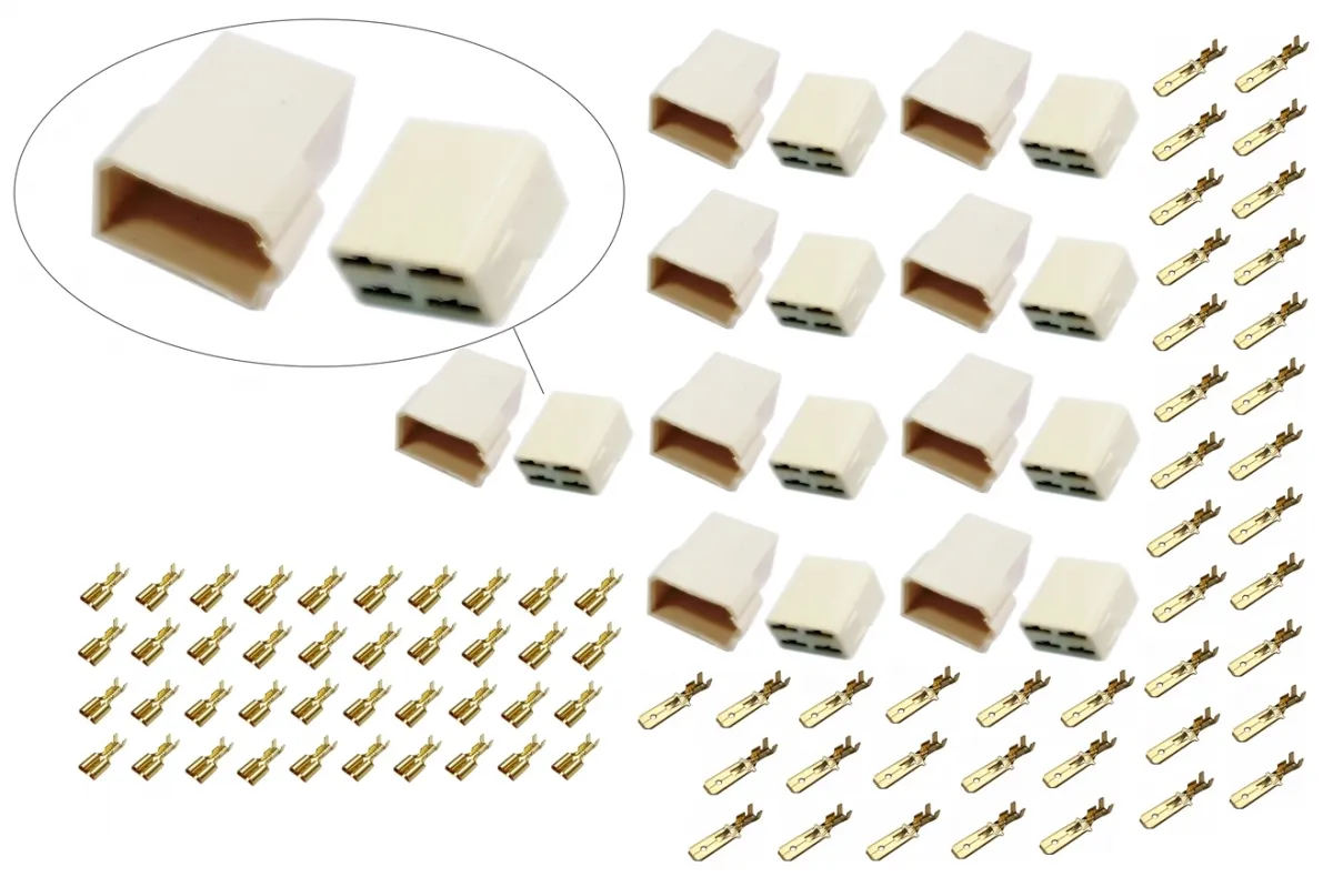 kit 10 peças conector tomada 4 vias