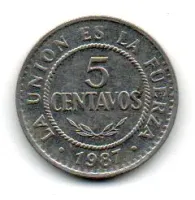 Bolívia - 1987 - 5 Centavos