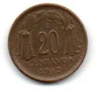 Chile - 1942 - 20 Centavos