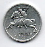 Lituânia - 1991 - 1 Centas