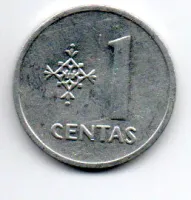 Lituânia - 1991 - 1 Centas - Foto 2