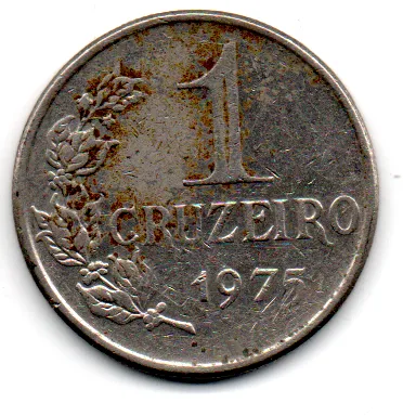 1975 - 1 Cruzeiro - Moeda Brasil - C/ danos