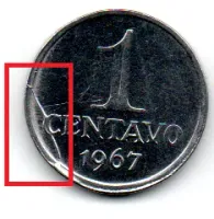 1967 - 1 Centavo - ERRO: Cunho Rachado - Moeda Brasil