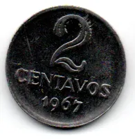 1967 - 2 Centavos - ERRO: Cunho Entupido - Moeda Brasil - Foto 3