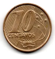 2000 - 10 Centavos - ERRO: Duplicações no Reverso e em 