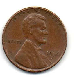 Estados Unidos - 1956D - 1 Cent Imagem