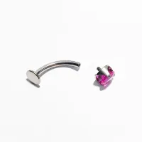 Banana Bell em Titânio FLOATING 1.6mm com Pedra Zircônia Pink TIT17 - Foto 3