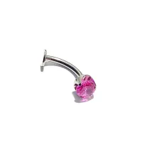 Banana Bell em Titânio FLOATING 1.6mm com Pedra Zircônia Pink TIT17 - Foto 4