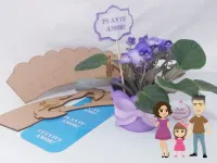 G1.242 Gabarito de Moldes  em MDF Vasinhos Violetas - Foto 3