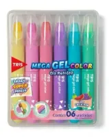 DI24  Kit Mega GEL Giz retrátil tons pastéis  - Foto 2
