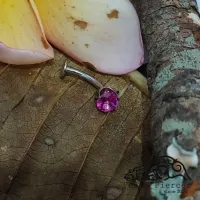 Banana FLOATING em TITÂNIO com Pedras Pink ( UMBIGO) 553 - Foto 4