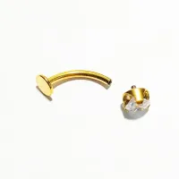 Banana FLOATING em TITÂNIO PVD GOLD com Pedras Branca ( UMBIGO) 552 - Foto 3
