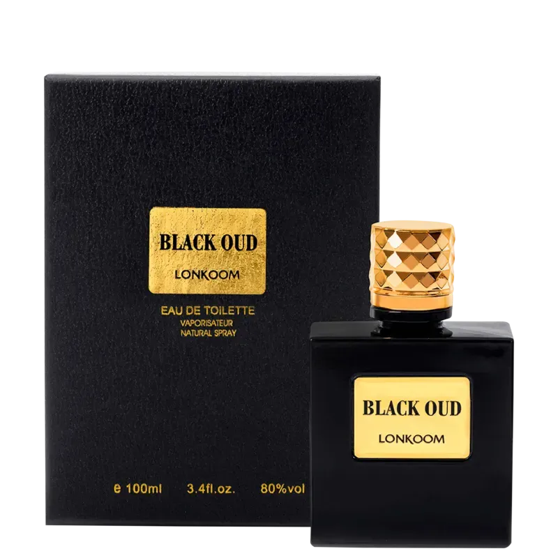 Perfume Masculino Black Oud For Men Lonkoom Eau de Toilette  100ml