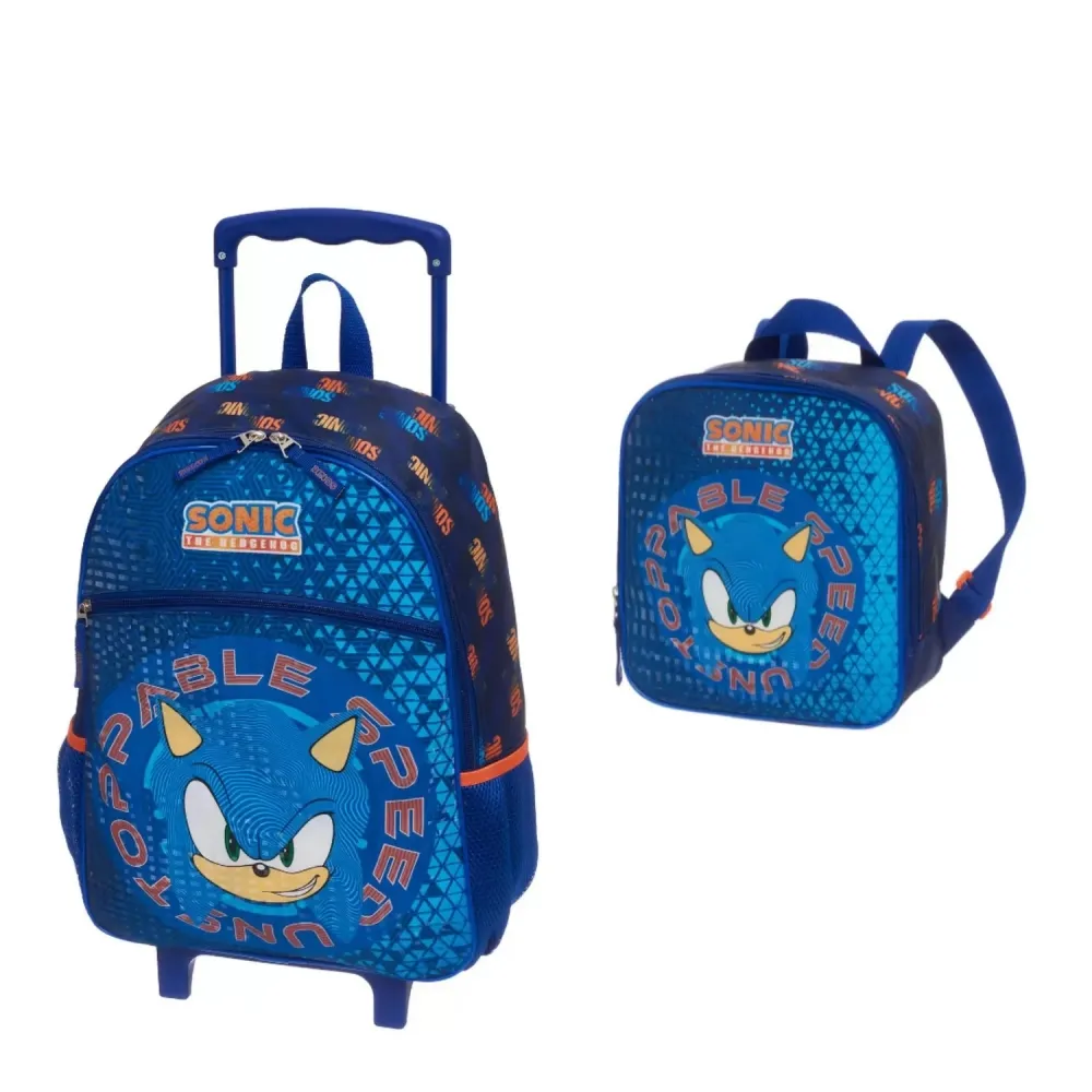 Kit Mochilete e lancheira Sonic Geomaze 