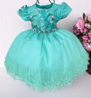Vestido Festa Verde Tiffany Menina Bonita