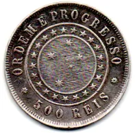 1889 - 500 Réis - Prata .917 - Aprox 6,37 g - 25 mm - Moeda Brasil - Foto 2