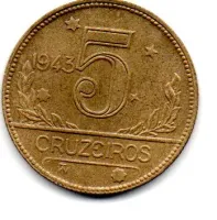 1943 - 5 Cruzeiros - Moeda Brasil