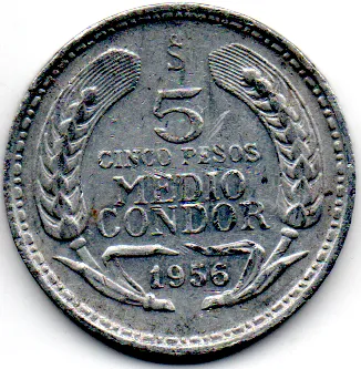 Chile - 1956 - 5 Pesos