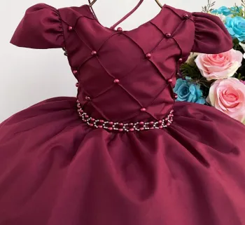 Vestido Festa  Marsala Pérola - Foto 2