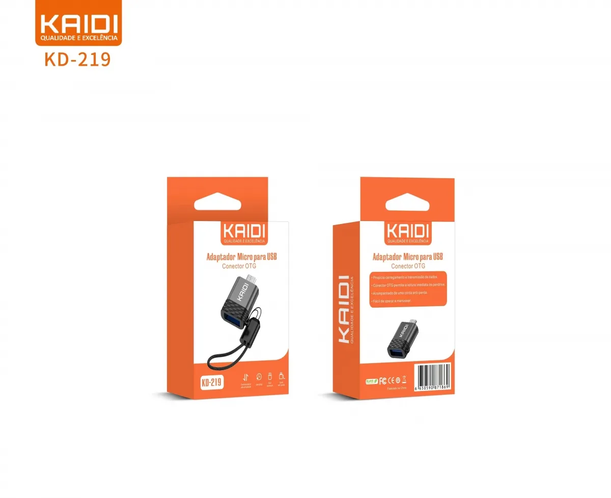 Adaptador Micro USB Para USB Kaidi KD-219