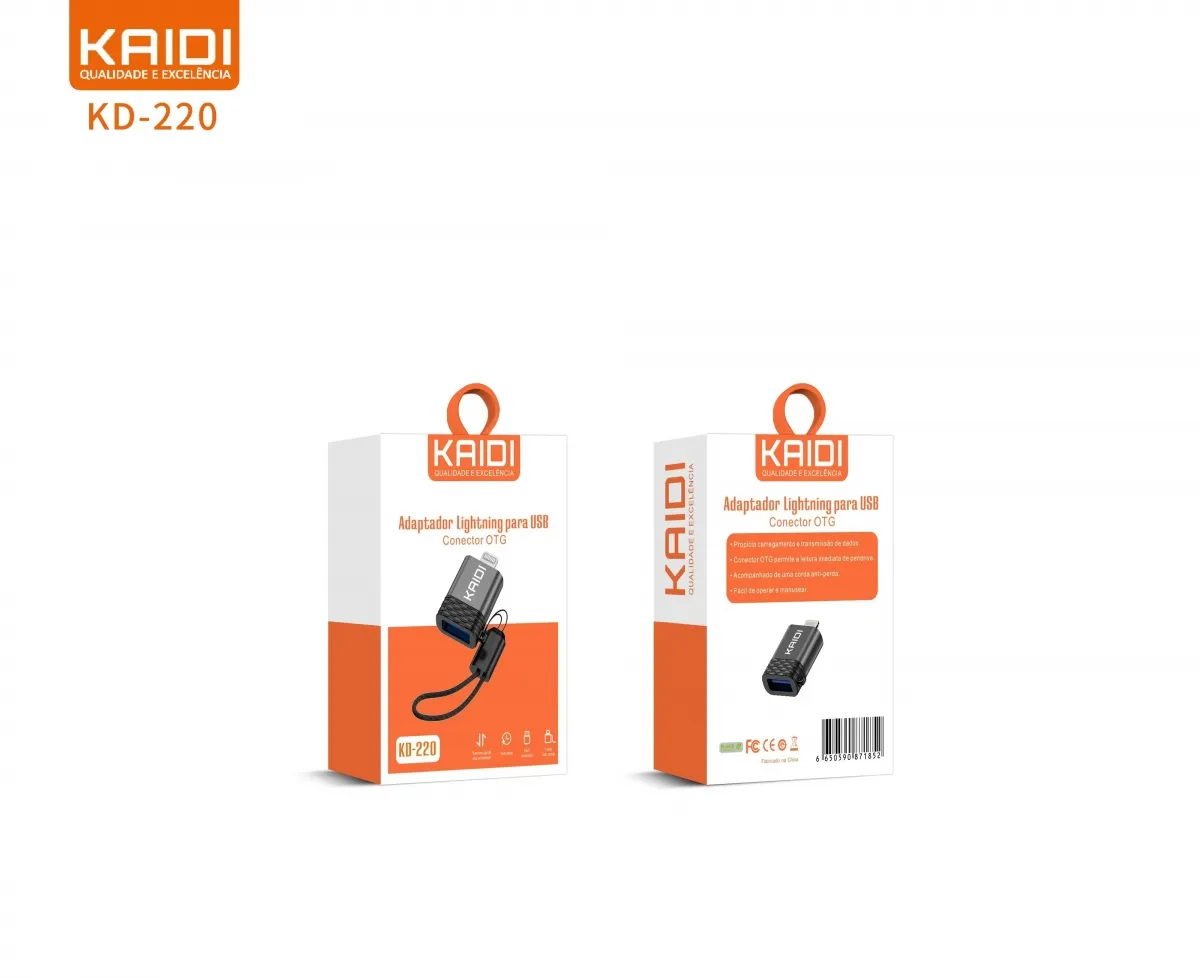 Adaptador Lightning para USB Kaidi KD-220