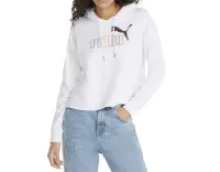 Moletom Cropped Puma Com Capuz Essentials Logo  Feminino