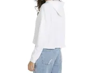 Moletom Cropped Puma Com Capuz Essentials Logo  Feminino - Foto 2