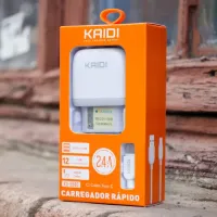 Carregador 2 USB para Tipo-C 2.4A Kaidi KD-556C - Foto 2