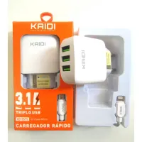 Carregador  3 USB para Lightning 3.1A Kaidi KD-557A - Foto 2