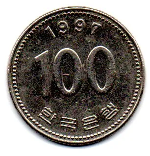 Coréia do Sul - 1997 - 100 Won