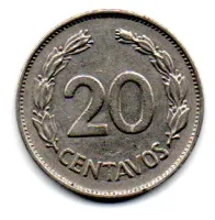 Equador - 1966 - 20 Centavos - Foto 2