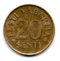 Estônia - 1992 - 20 Senti - Foto 2