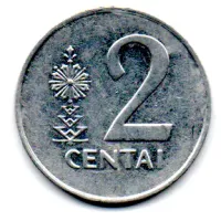 Lituânia - 1991 - 2 Centai - Foto 2